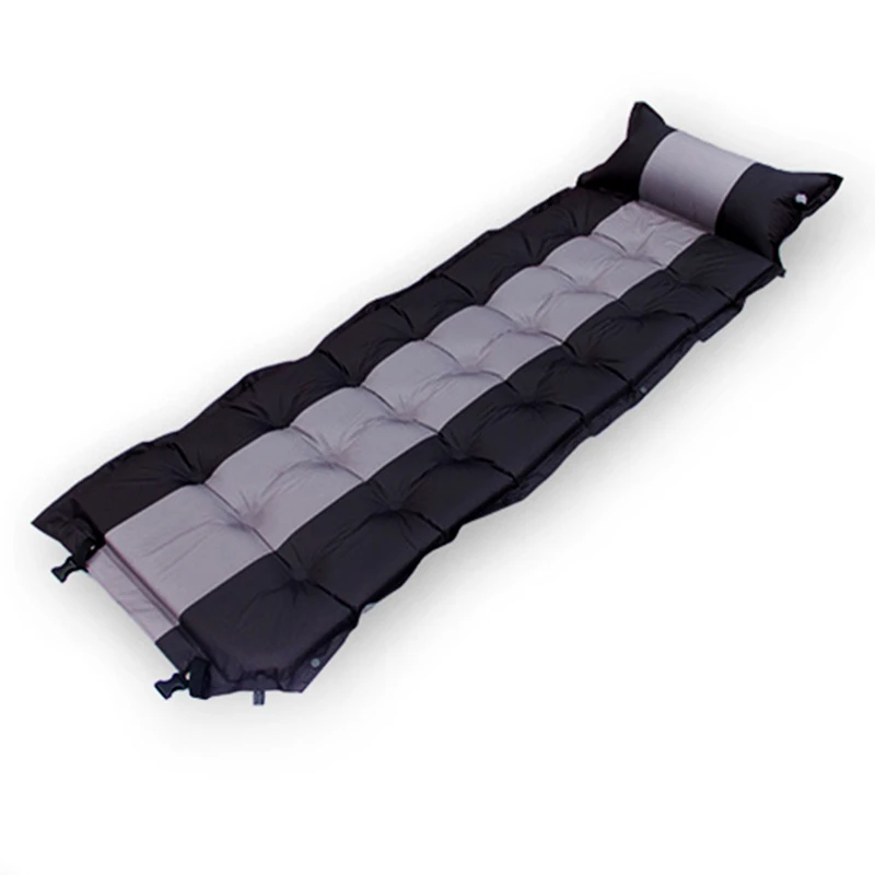 Самонадувающийся коврик для кемпинга, надувной матрас толщиной 5 см, для улицы, ПВХ, автомобильная надувная кровать, влагостойкая, водонепроницаемая, спальная кровать с подушкой - Цвет: Black