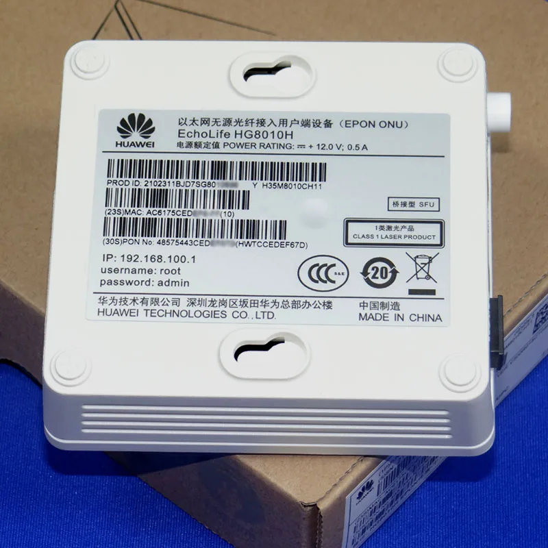 10 шт. Huawei HG8010H EPON 1GE ОНУ ОНТ With1 порт EPON обратиться в режиме FTTH, класса c+, последняя версия Termina английская версия