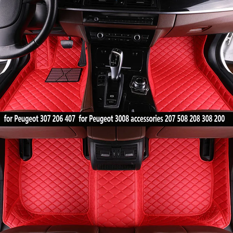 

shenlao for Peugeot 307 206 407 car floor mats for Peugeot 3008 accessories 207 508 208 308 2008 car styling Custom floor mats