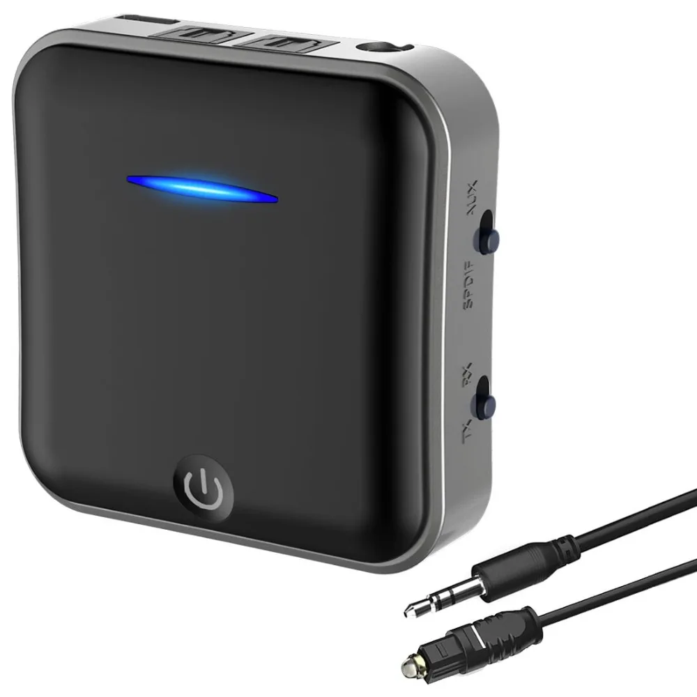 

2 in 1 Bluetooth 5.0 Receiver /Transmitter Digital Optical TOSLINK and 3.5mm Wireless Audio Adapter for TV / Home Stereo System
