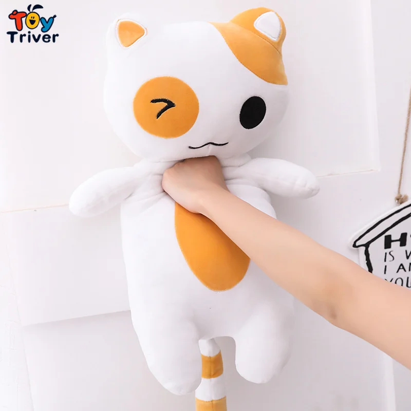 Kawaii Neko Atsume кошка кошечка плюшевая игрушка длинная подушка мягкая кукла малыши