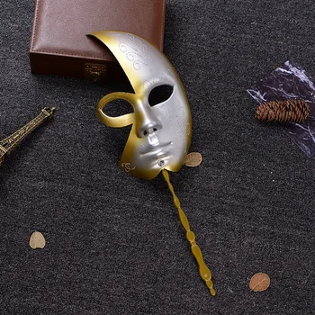 

100pcs New Venetian Carnival Mask On A Stick Men and Women's Party Masquerade Handheld Masks Dress Up Cosplay