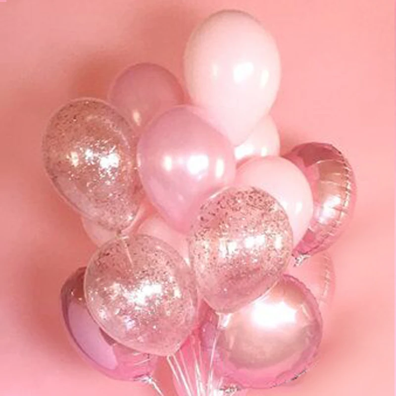 13pcs-lot-18-inch-pink-round-foil-balloons-pink-white-12inch-Latex-balloon-for-wedding-baby