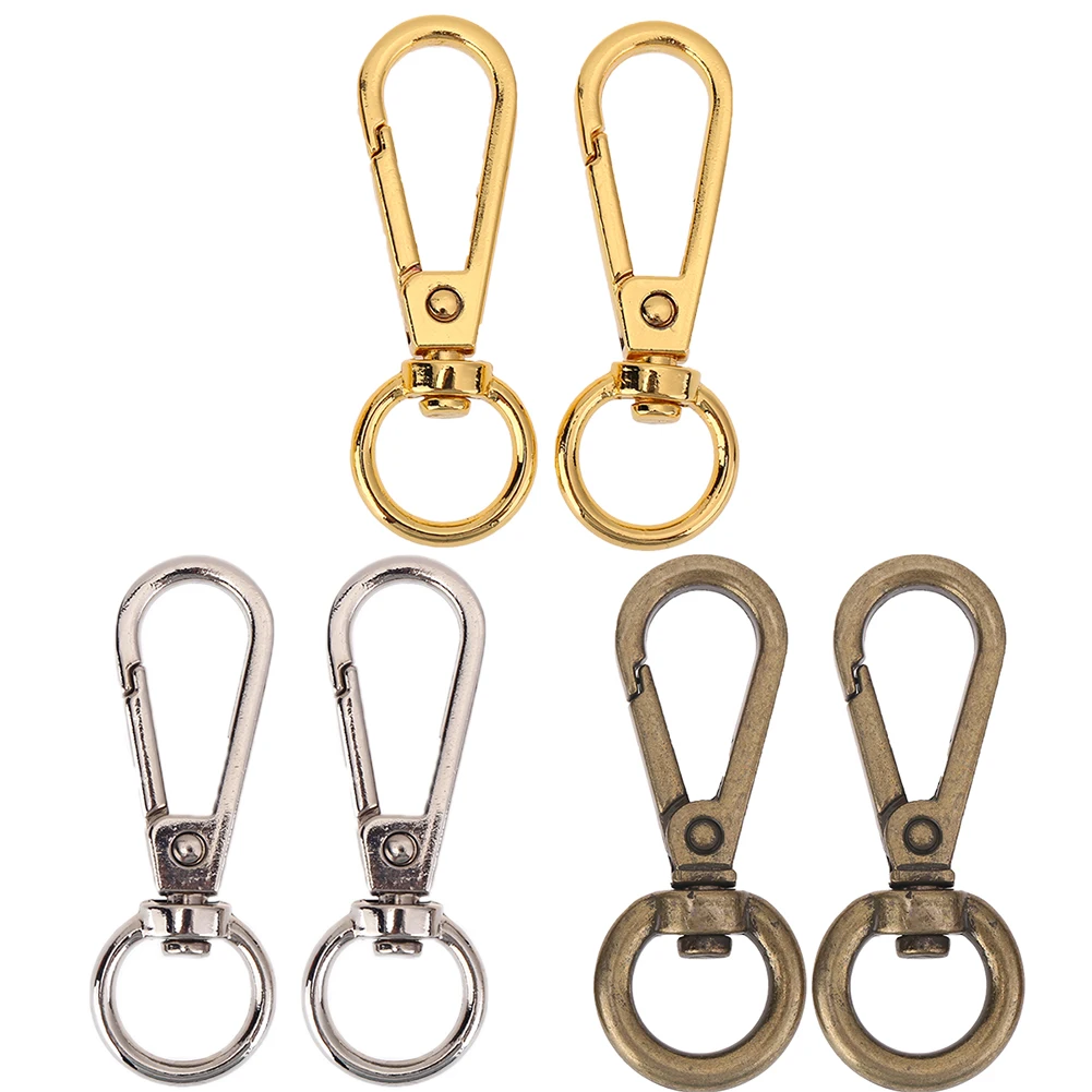 

4pcs Vintage Metal Ring Carabiner for Luggage Bags Dog Buckle Snap Hook Bag Hanger Clasp DIY Sewing Tool