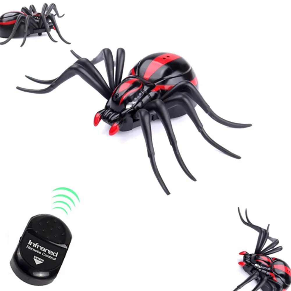 

Realistic Mock Fake Spider RC Toy Prank Insects Infrared Remote Control Joke Scary Trick Bugs for Party Halloween trick