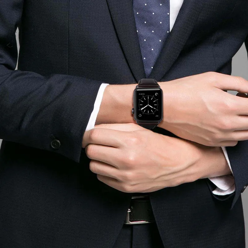 Ремешок-браслет для часов Apple Watch Series 4/5, ремешок 40 мм, 44 м, 42 мм, 38 мм, Ретро стиль, кожаный ремешок для часов Iwatch Series 3/2