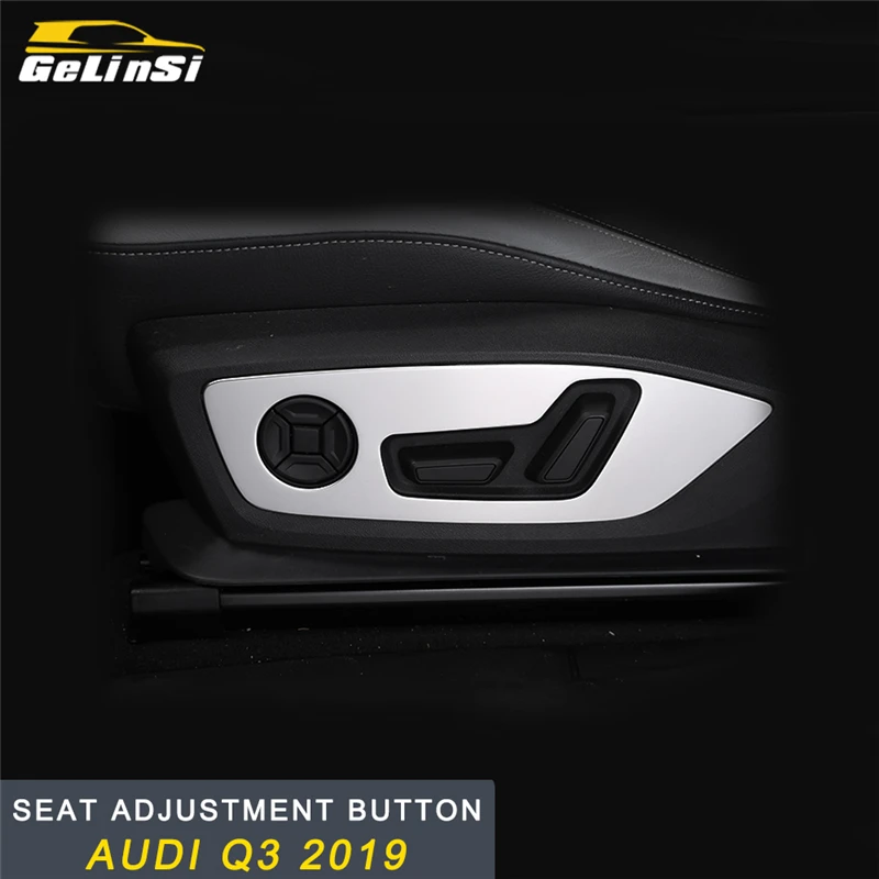 

GELINSI Seat Adjustment Button Switch Panel Cover Trim Frame Sticker Interior Accessories for Audi Q3 2019 Car Styling