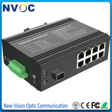 10/100/1000M 1SFP слот+ 8 портов 10/100/1000M RJ45 неуправляемый промышленный SFP волоконный медиаконвертер, без SFP