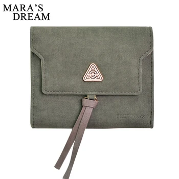 

Mara's Dream Lady's Short Wallet Retro PU Leather Solid Color Hasp Vintage Wallets For Women Small Female Purse Cards Holder Bag