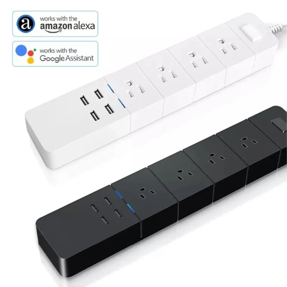 WiFi Smart power Strip, с 4 usb-портами для зарядки и 4 смарт-штекерами переменного тока для много точек работает с Amazon Echo& Google Home