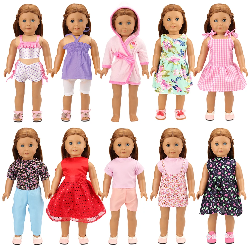 

Hot selling Items Baby Doll Accessories 43 cm Night Dress 43 cm our generation dolls clothes For 18 inch American Girl Doll Toys
