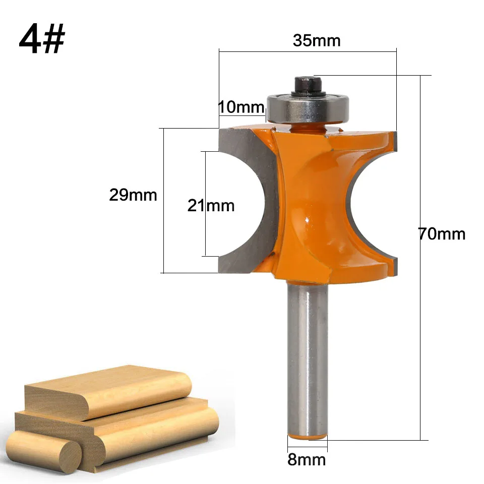 1 шт. Bullnose маршрутизатор Набор бит C3 твердосплавным наконечником 8 мм "хвостовик деревообрабатывающий резак