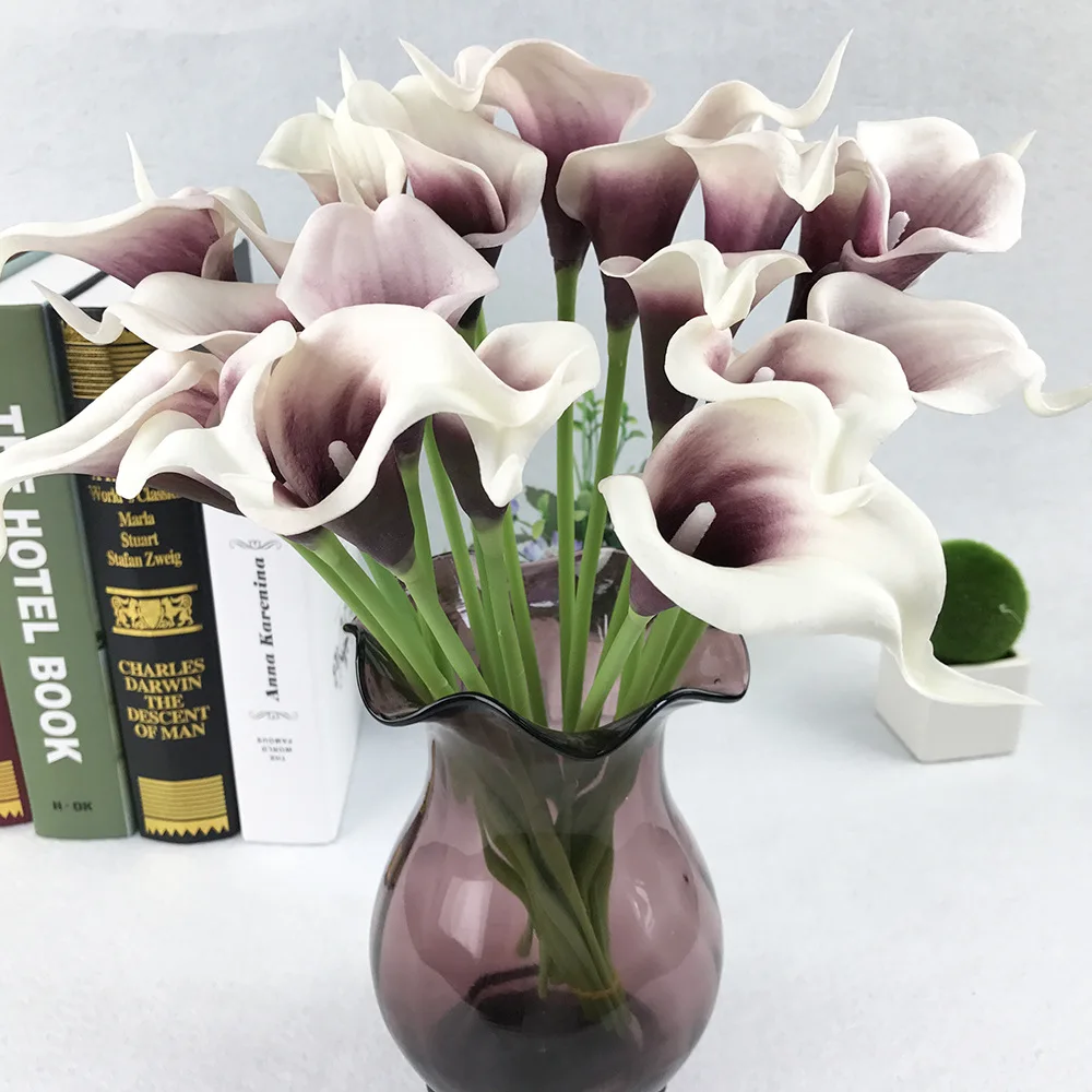 

APRICOT 1pcs Artificial flowers PU Real Touch 9colors Mini Calla Lily for wedding decoration party supplies