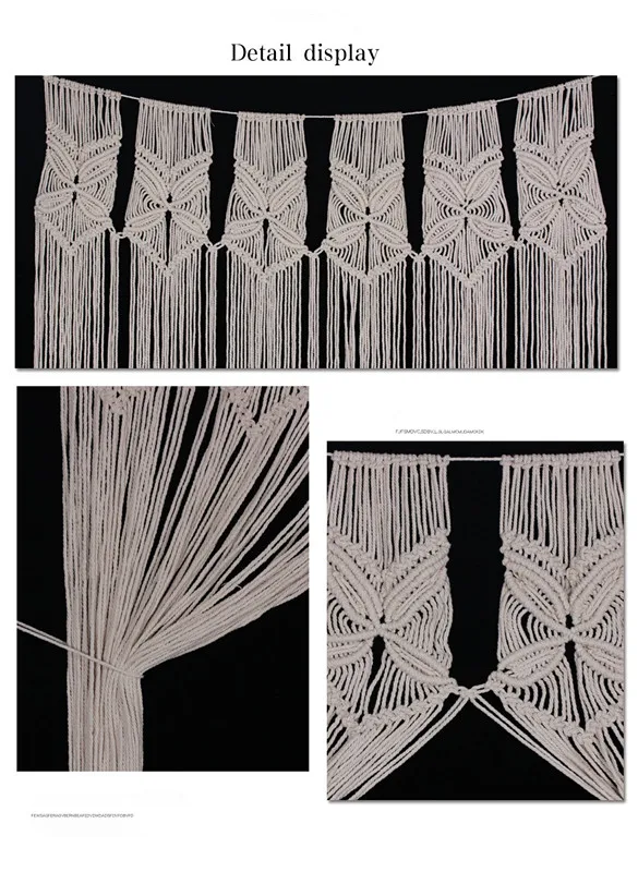 Большой гобелен для штор для дома в скандинавском стиле, украшение на стену в богемном стиле макраме, свадебное украшение, штора макраме