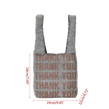 

Fashion Spring Summer Woman New Stylish Silver Color Print Pattern Double Strap Sequined Handbag All Match 24x12x18cm