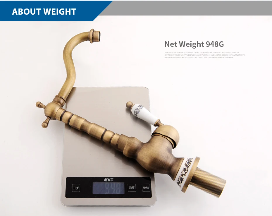 Gisha Antique Brass Kitchen Faucet Hot&Cold Mixer Tap Single Hole Bathroom Faucet Rotatable crane  porcelain handle 2G1005