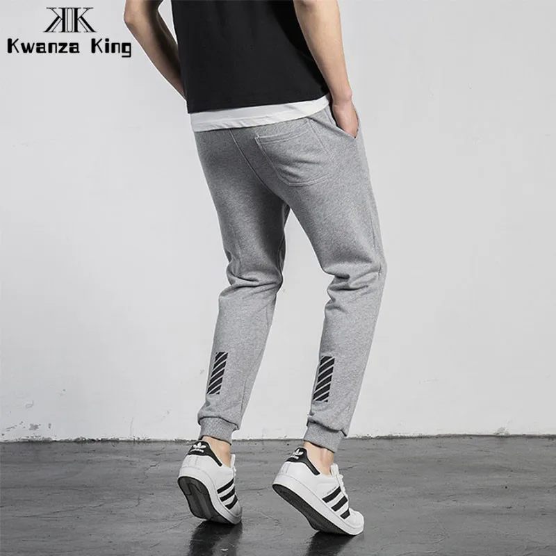 2018 New Fashion Men Sweatpant Black Trouser Pant Casual Cotton Mid Drawstring Loose High Quality Zipper Wei Pants 18005 | Мужская