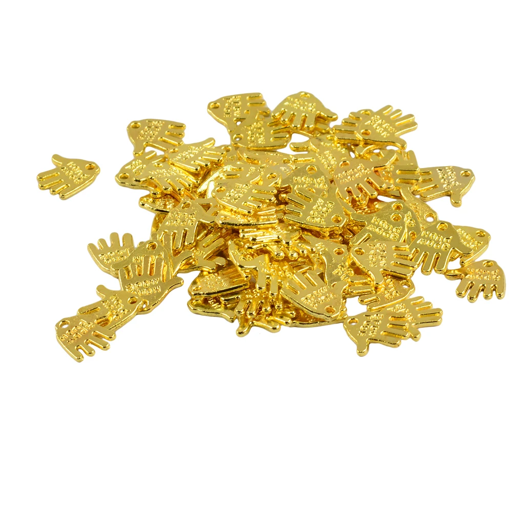 50 Pieces Hand Made Label Hand Finger Shaped Charms Pendant DIY Jewelry Findings 