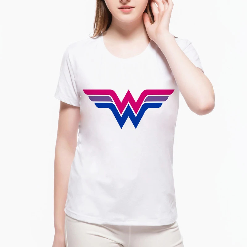 

New Arrival Summer New Wonder Woman Logo women's T-shirts funny DC Comics Printed Short Sleeve Casual Kawaii Shirt Tumblr L1-F12