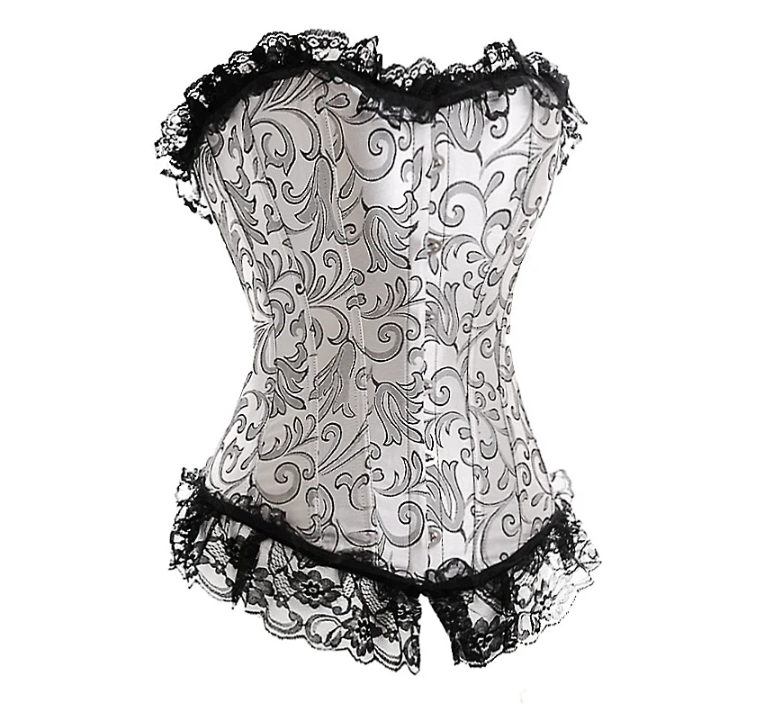 Sexy Lace Plus Size Corset suspender Waist silver 659 women hot shapers