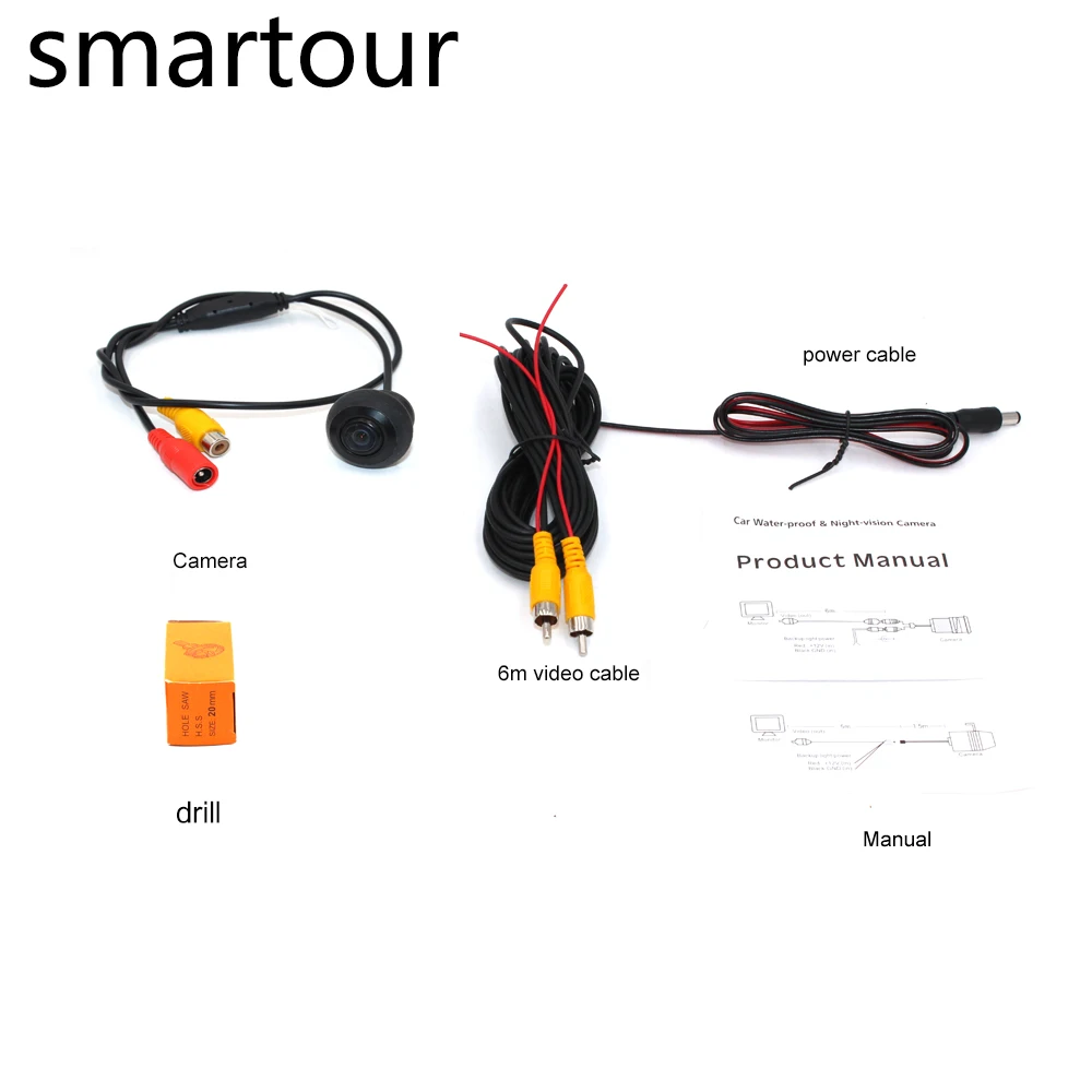 Smartour HD 180 градусов объектив рыбий глаз Звездный светильник ночного видения Автомобильная камера заднего/Переднего Вида низкая видимая Автомобильная камера светильник