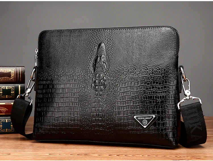 FEIDIKABOLO Новая роскошная кожаная мужская сумка дизайнерская Высококачественная сумка на плечо Мужская модная сумка через плечо мужская сумка-мессенджер из крокодиловой кожи