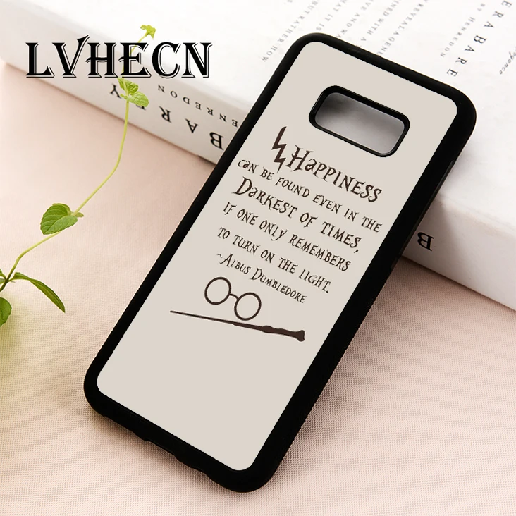 

LvheCn Skin phone case cover for Samsung S5 S6 S7 S8 S9 S10 EDGE PLUS S10e lite Note 5 8 9 Harry Potter Inspired Happiness Quote