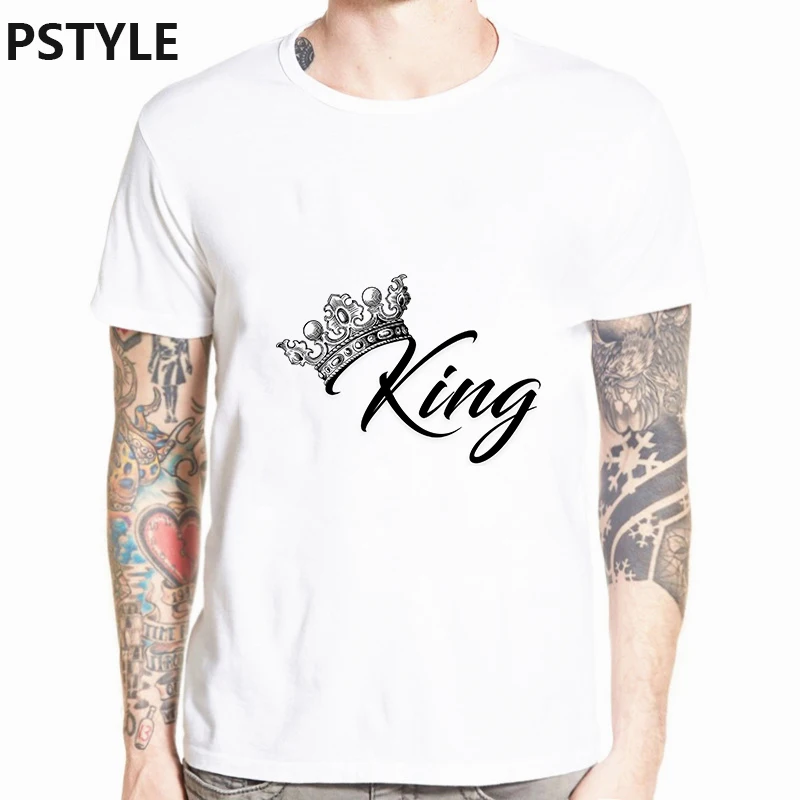 PSTYLE King Queen/футболка для пары с принтом короны летняя футболка 2018 повседневные