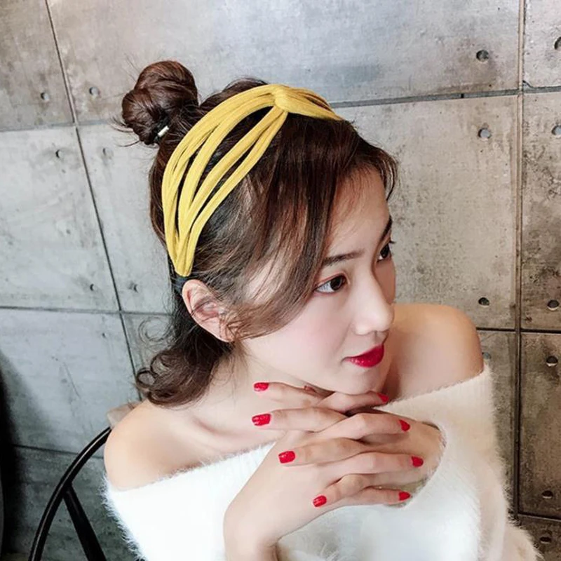 

Fashion Wide-brimmed Hairband For Women Girls Hair Accessories Simple Solid Color Twist Cross Headbands Headwrap Turban Headwear