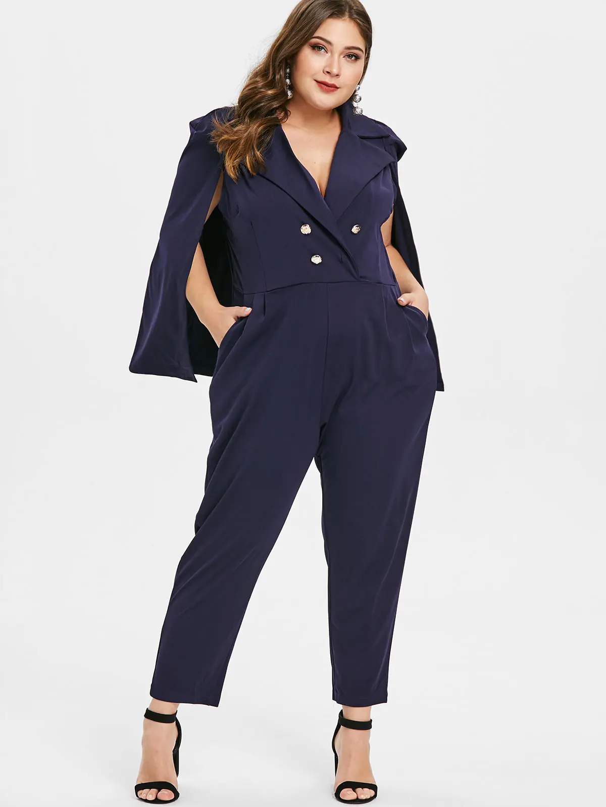 plus size cape pantsuit