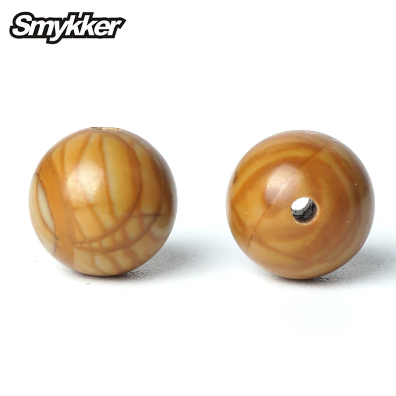 

Natural Yellow Wood Grain Stone Beads Loose Rosary Bracelet Material Diameter 6/8/10mm Round Jasper Gemstone For Jewelry Making