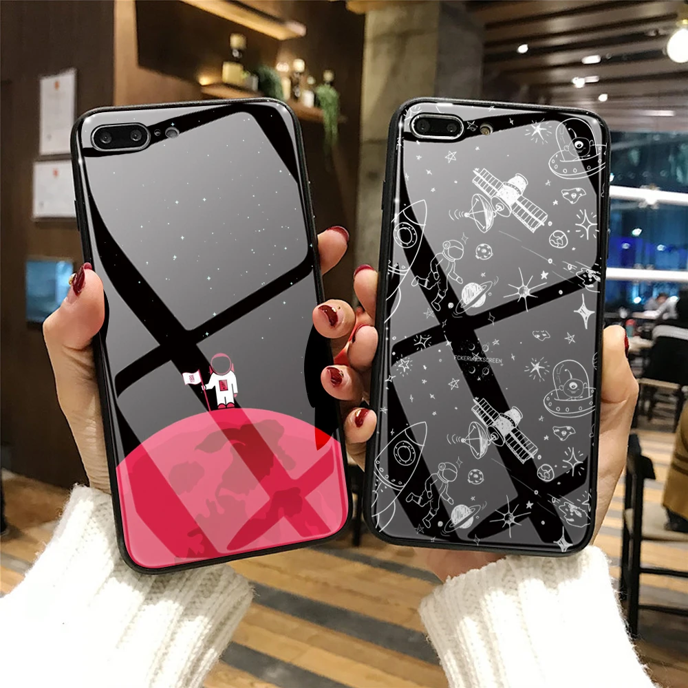 Glass Case Astronauta planetas marcianos para iPhone
