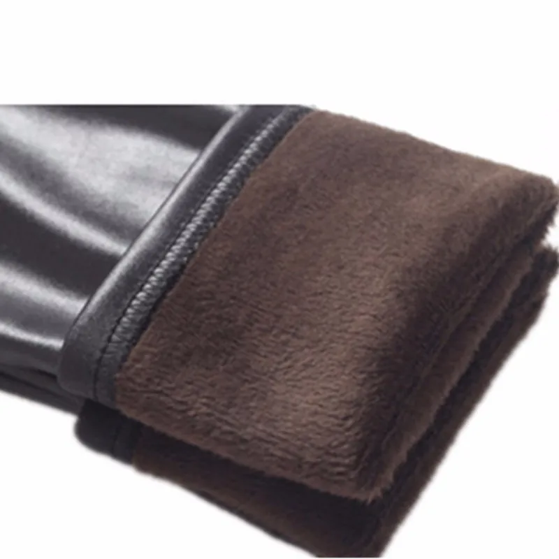 Женские черные бархатные теплые леггинсы больших размеров на осень и зиму, модные эластичные плотные кожаные штаны, обтягивающие леггинсы для женщин