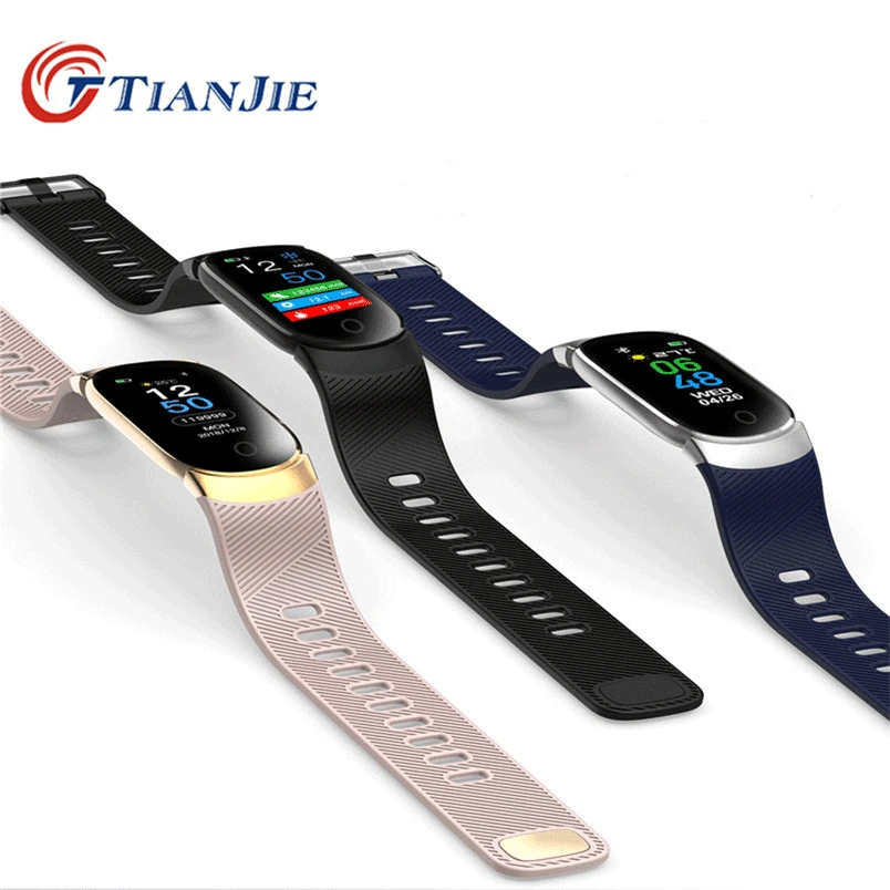 

TianJie QW16 Smart Bracelet Heart Rate Monitor Waterproof Fitness Sports FitnessTracker Fashion Smart Wristband for Men Women