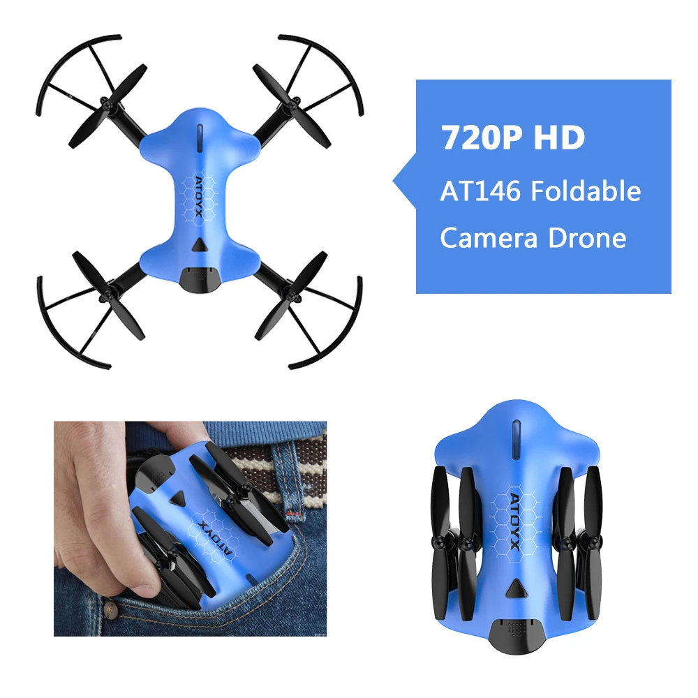 

720P HD Camera Mini Drone Foldable RC Quadcopter Altitude Hold Helicopter Wifi FPV Pocket Fly Camera Drone For Photography