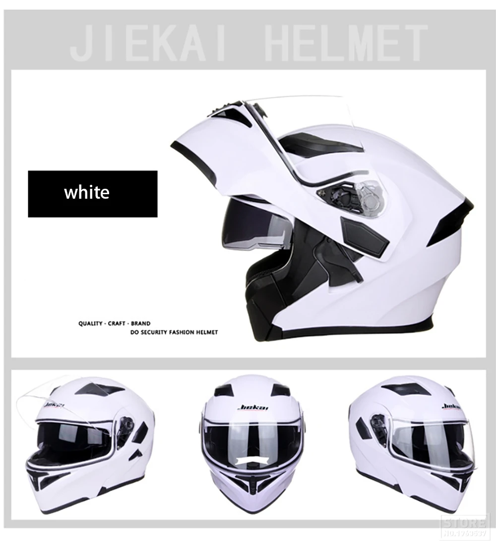 Мотоциклетный шлем флип-ап мотоциклетный шлем с внутренним защитным солнцезащитным козырьком с двойными линзами модульный шлем для мотокросса с полным лицом JIEKAI