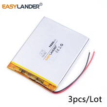 3pcs /Lot 3.7v lithium Li ion polymer rechargeable battery 306887 1900mAh Tablet pc MID IPAQ Power bank DIY 036887
