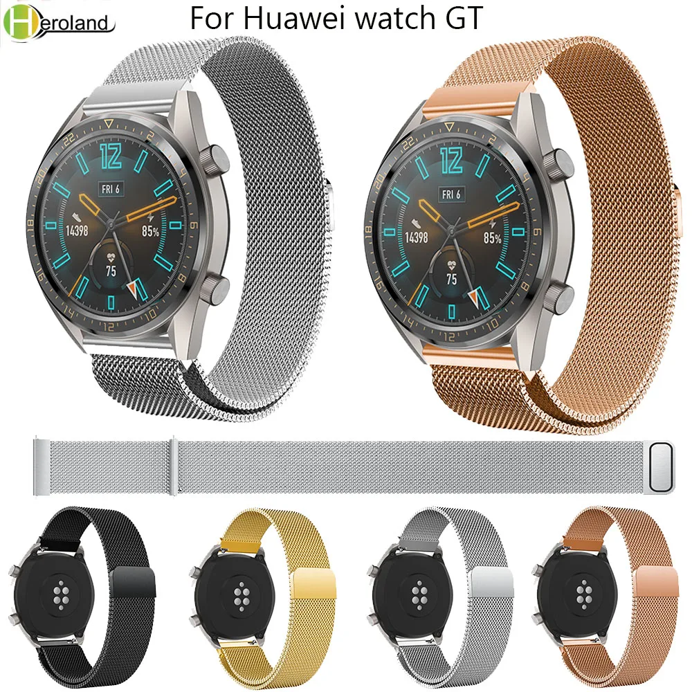 Milanese Magetic металлический ремешок для Huawei Watch GT GT2 из нержавеющей стали умный часов