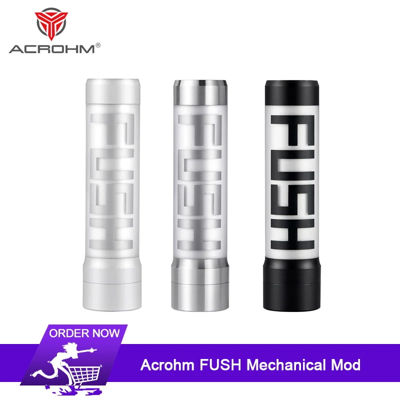 

Original Acrohm FUSH Mechanical Mod with Advanced ACE chip 26mm diameter Vape Semi-mech LED Tube Mod Electronic Cigarettes