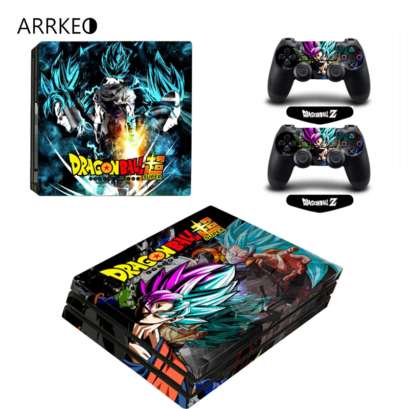 ARRKEO Dragon Ball Z Сон Гоку виниловая наклейка PS4 Pro кожи Стикеры для sony Игровые приставки 4 Pro Консоль 2 контроллеры Скины