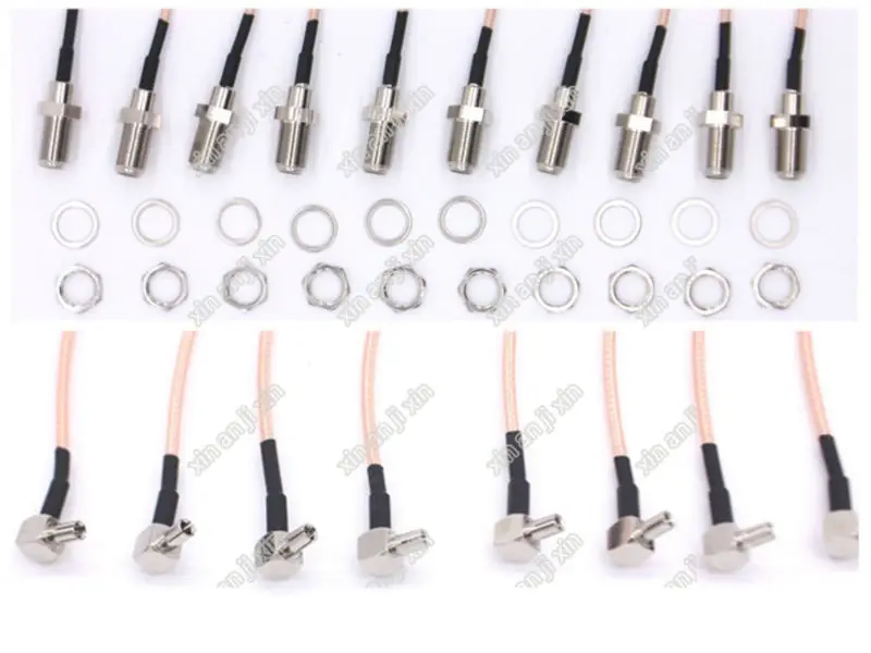Jx 100 peças rf cabo f para