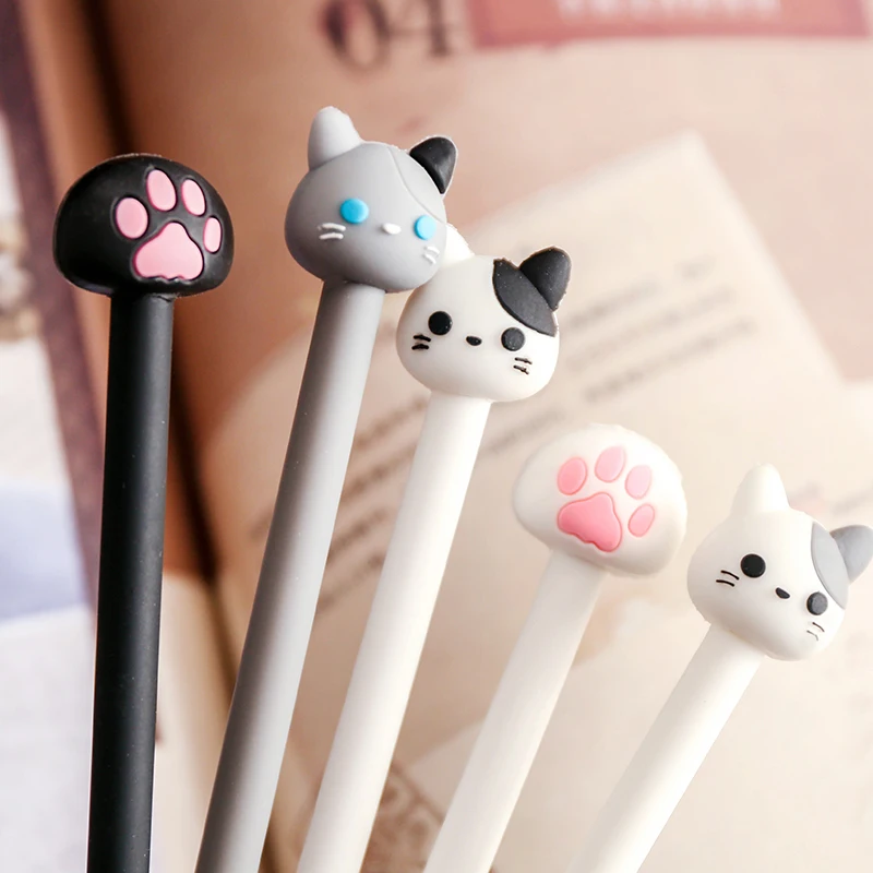 

42 pcs/Lot Cute cat claw gel pen 0.5mm ballpoint pens Black color gel-ink Kawaii Stationery items Office School supplies CB588