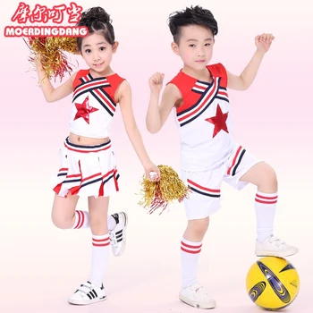 

children cheerleading sports skirt suit costumes performance for girl and boy 100cm-160cm