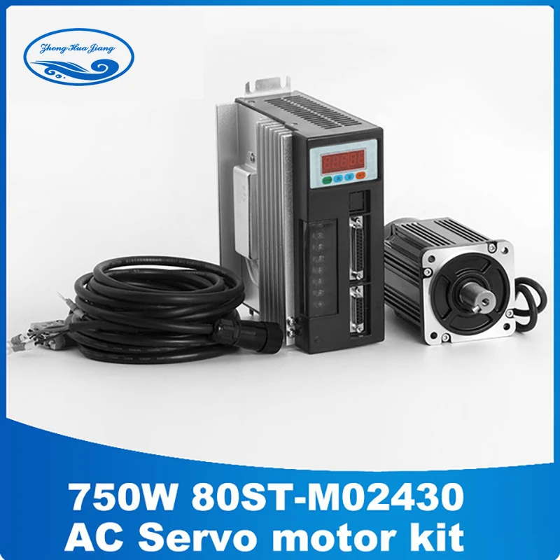 

Servo motor 750w Servo motor kit 2.39N.M 750W 3000RPM AC Servo Motor 80ST-M02430 + Driver