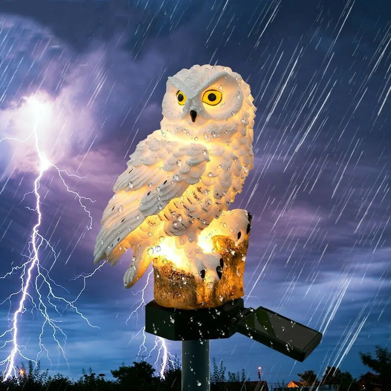 

Owl Solar Light Outdoors with Solar LED Panel Waterproof IP65 Outdoor Solar Powered Lawn Path Yard Garden Led Lamp