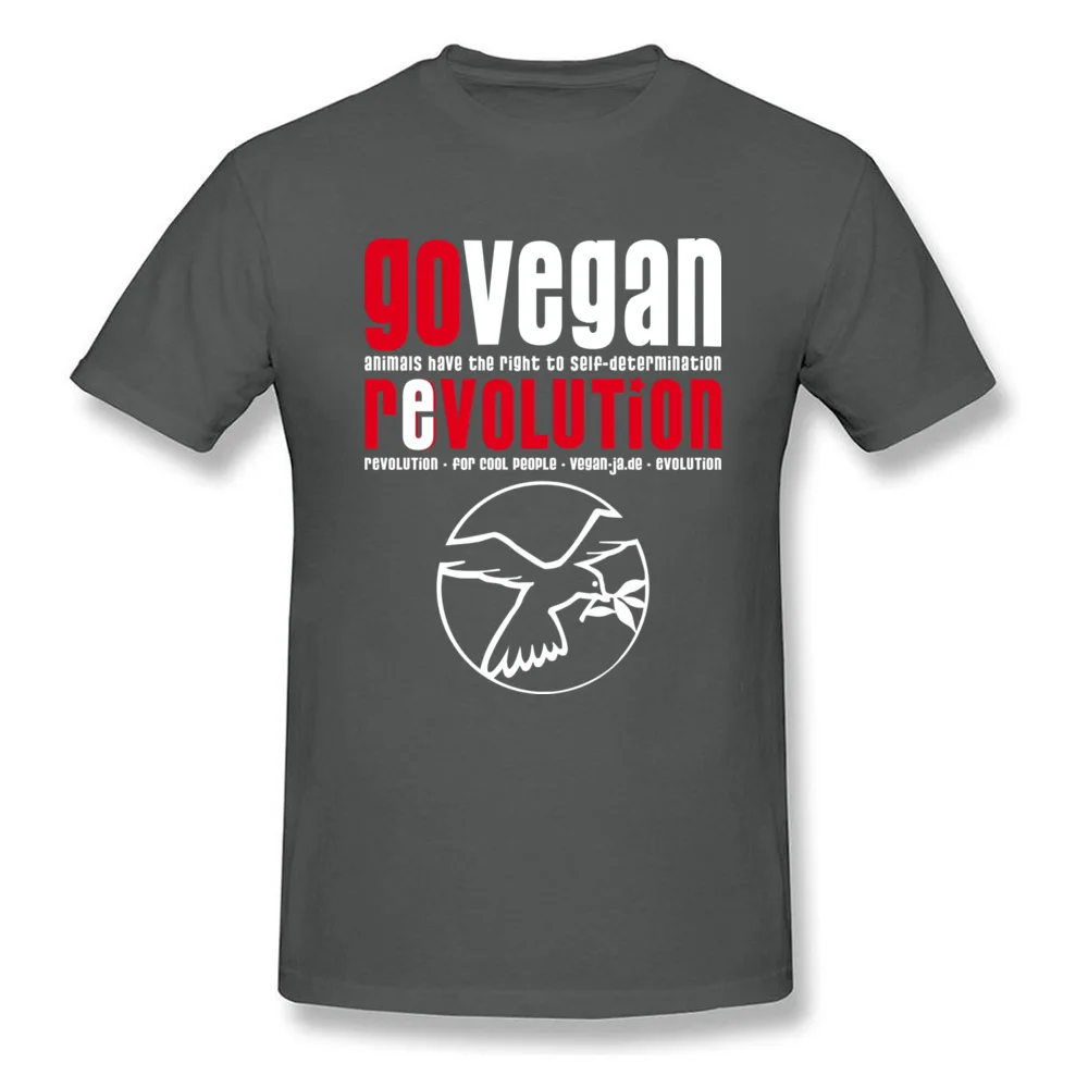 GO VEGAN REVOLUTION Lovers Day Pure Cotton Crew Neck Tops & Tees Short Sleeve Customized Sweatshirts Fitted Casual T Shirts GO VEGAN REVOLUTION carbon