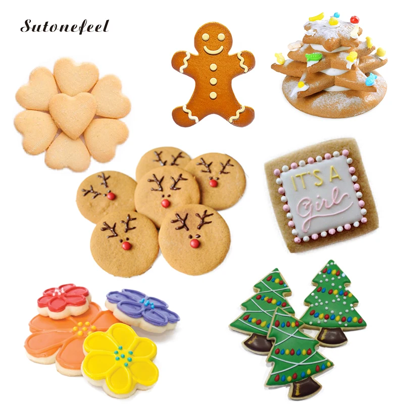 

Cookies Cutter Biscuit Plunger Forms Pastry Mold 7 Shapes Rainbow Dough Cutter Gingerbread Cookie Cutters Cake Decoration Tools