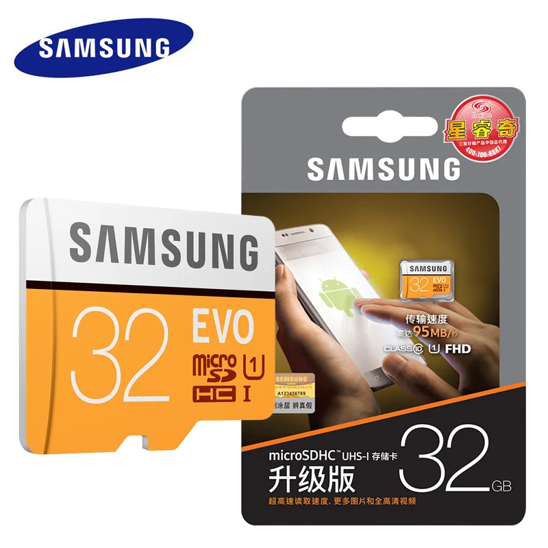 Карта памяти Micro SD SAMSUNG 16 ГБ, 32 ГБ, 64 ГБ, 128 ГБ, 256 ГБ, MicroSD карты SDHC, SDXC Max 95 Ms, EVO 32 ГБ, 64 ГБ, C10, TF, флеш-карта Micro