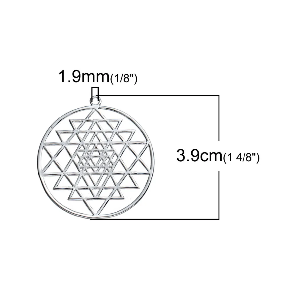 DoreenBeads медный серебристый цвет золотой Sri Yantra медитация Полые Подвески DIY