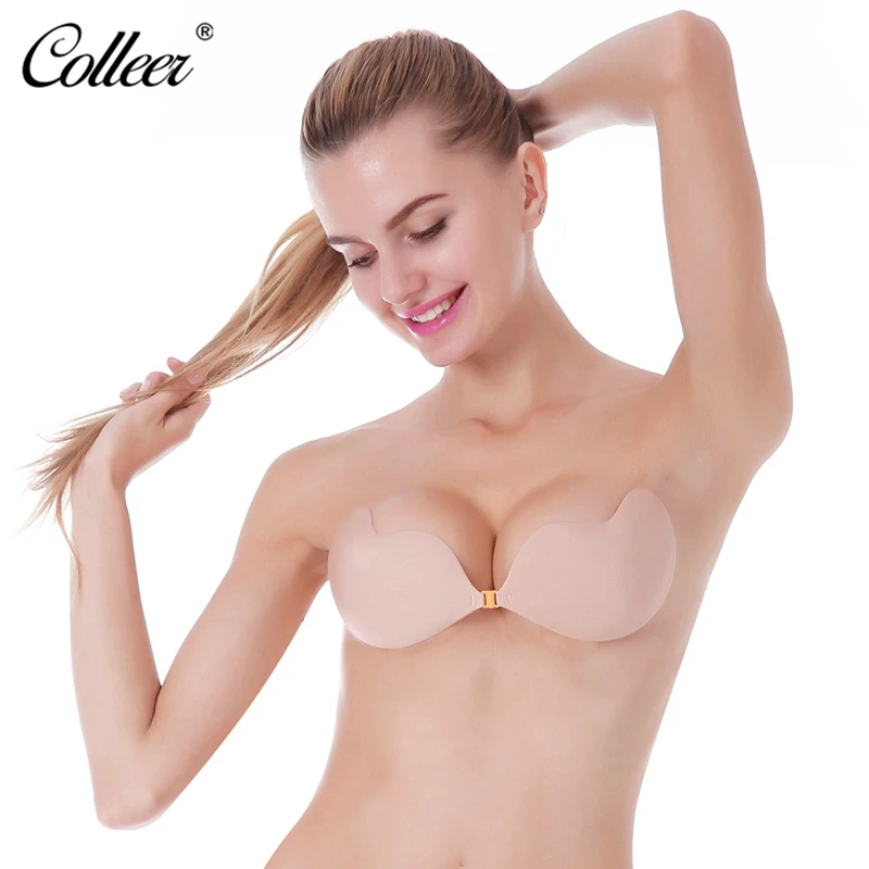 COLLEER Strapless Bras for Women Self Adhesive Push Up Bra Lace